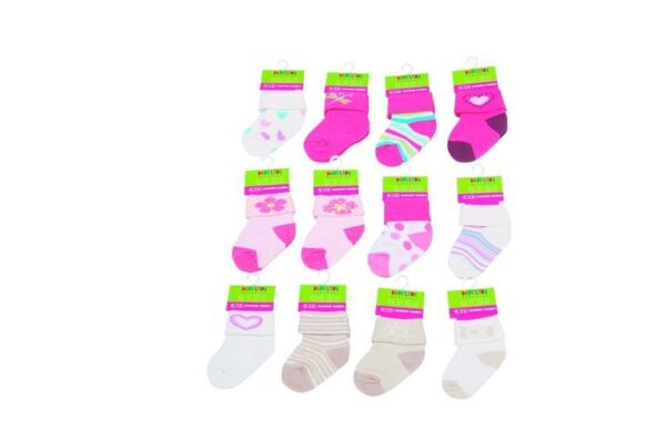Kojenecké ponožky dívčí  12 pack (0 až 6m)