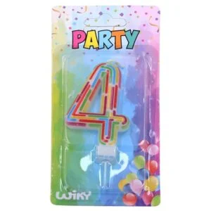 Párty svíčka číslo 4 Čárky