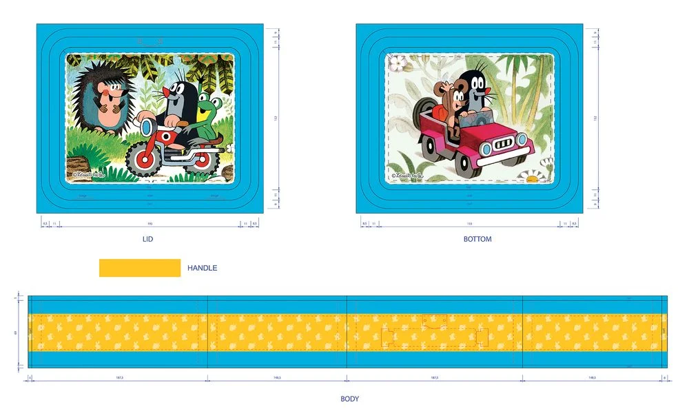 Plechový kufřík krtek modrý 19