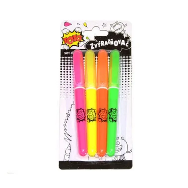 Zvýrazňovače fluo sada 4 ks
