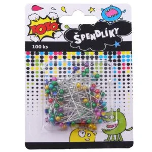 Špendlík s barevnou hlavičkou 100 ks