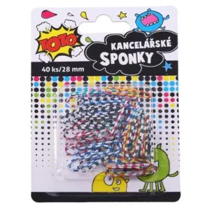 Sponka kancelářská pruhovaná 40 ks