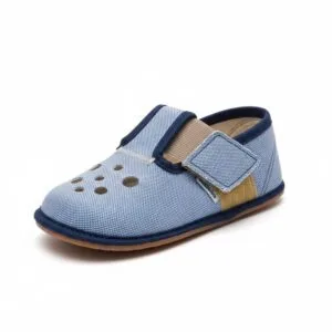 Barefoot chlapecké přezůvky Pegres BF03 textil - modrá - 30