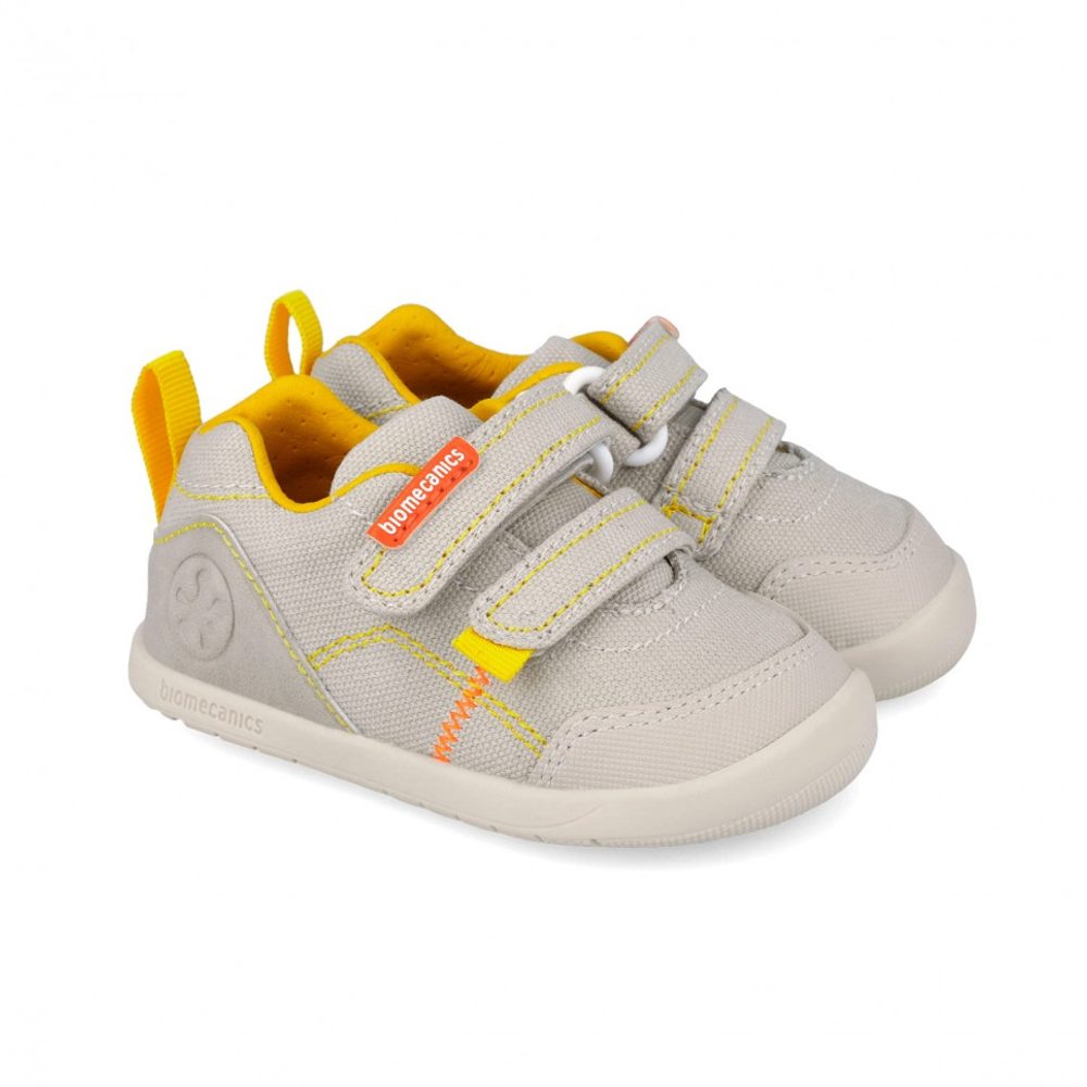 Chlapecké barefoot plátěné tenisky LONA BASICA BEIGE Y AMARILLO Biomecanisc 262190-C891 - 26