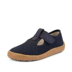 Chlapecké plátěné barefoot přezůvky CANVAS T-BAR DARK BLUE Froddo G1700439 - 36