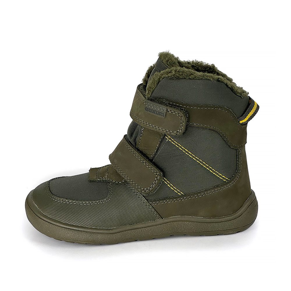 Chlapecké zimní barefoot boty PRO-tex Protetika - LENO KHAKI - 36