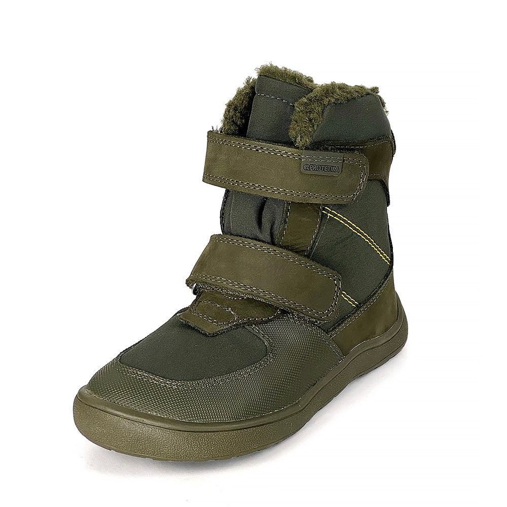 Chlapecké zimní barefoot boty PRO-tex Protetika - LENO KHAKI - 36
