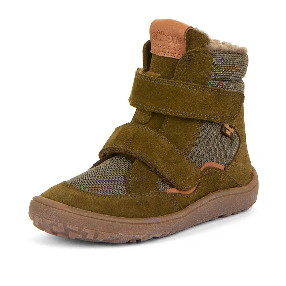 Dětské zimní barefoot boty TEX WINTER Olive