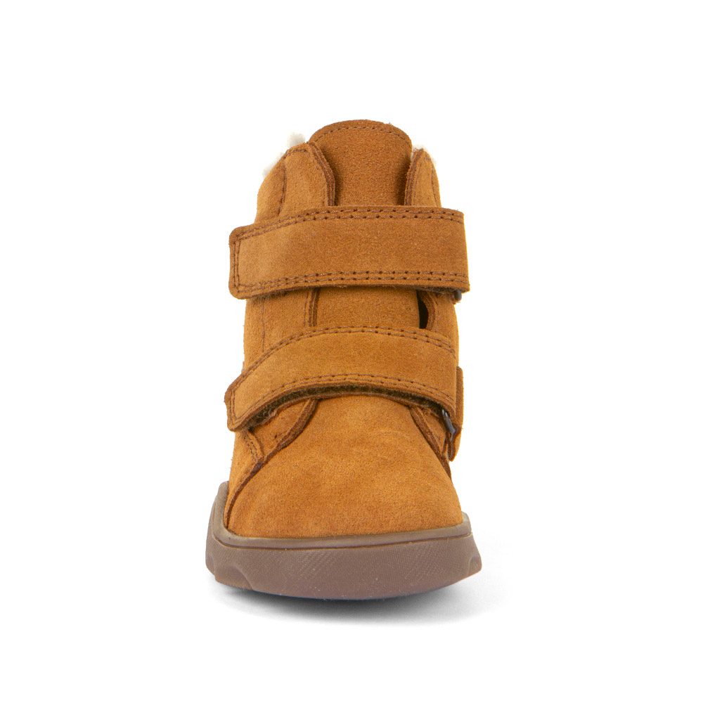 Dětské zimní barefoot boty ZERU TEX FURRY Cognac Froddo G2110151-2 - 35