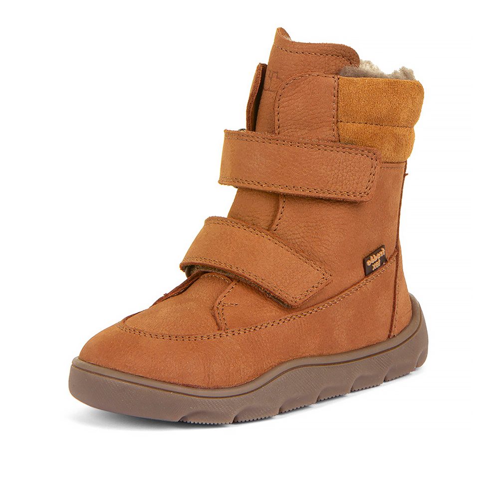 Dětské zimní barefoot boty ZERU TEX WINTER Cognac