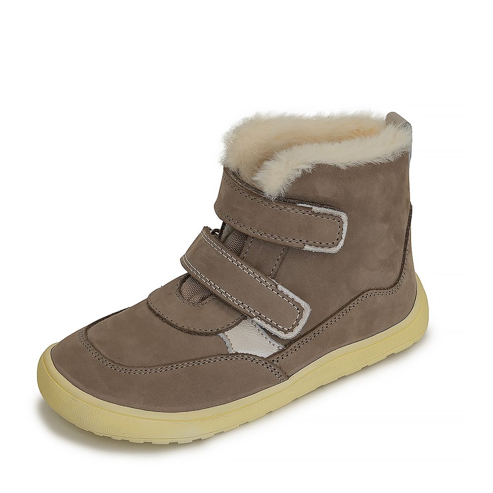 Dívčí zimní barefoot boty KESY TAUPE