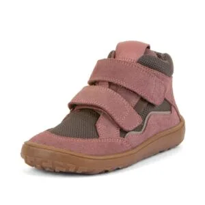Dívčí zimní barefoot boty TEX WOOL Gray Pink