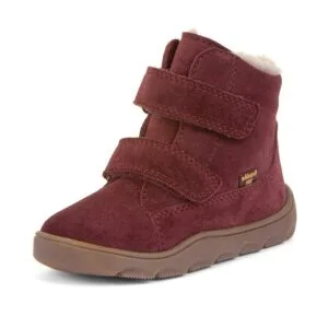 Dívčí zimní barefoot boty ZERU TEX FURRY Bordeaux