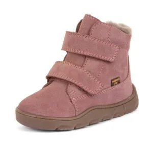 Dívčí zimní barefoot boty ZERU TEX FURRY Dark pink