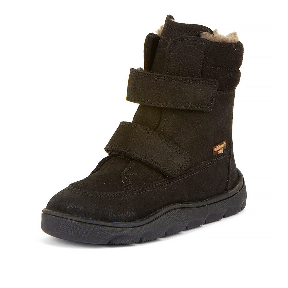 Dívčí zimní barefoot boty ZERU TEX WINTER Black