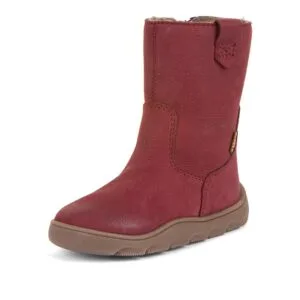 Dívčí zimní barefoot kozačky ZERU TEX BOOT Bordeaux
