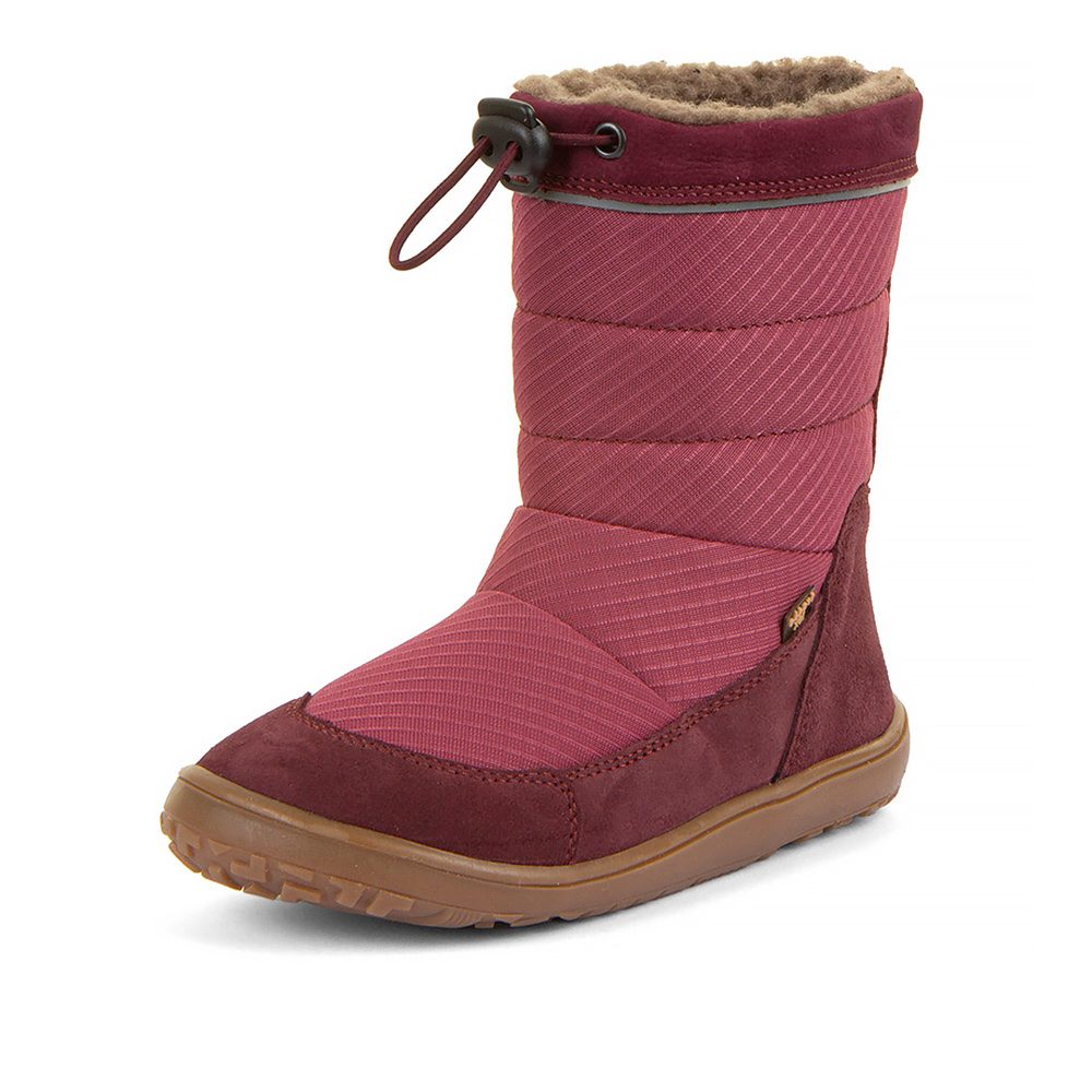 Dívčí zimní barefoot sněhule UP TEX SNOW WOOL Bordeaux G3160249-4 - 37