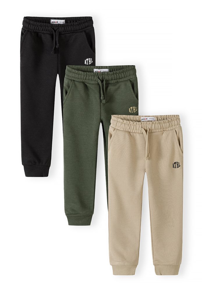 Tepláky chlapecké s elastickým pasem a stahovací šňůrkou 3pack Minoti 29FLEECE203 - 98/104 | 3/4let