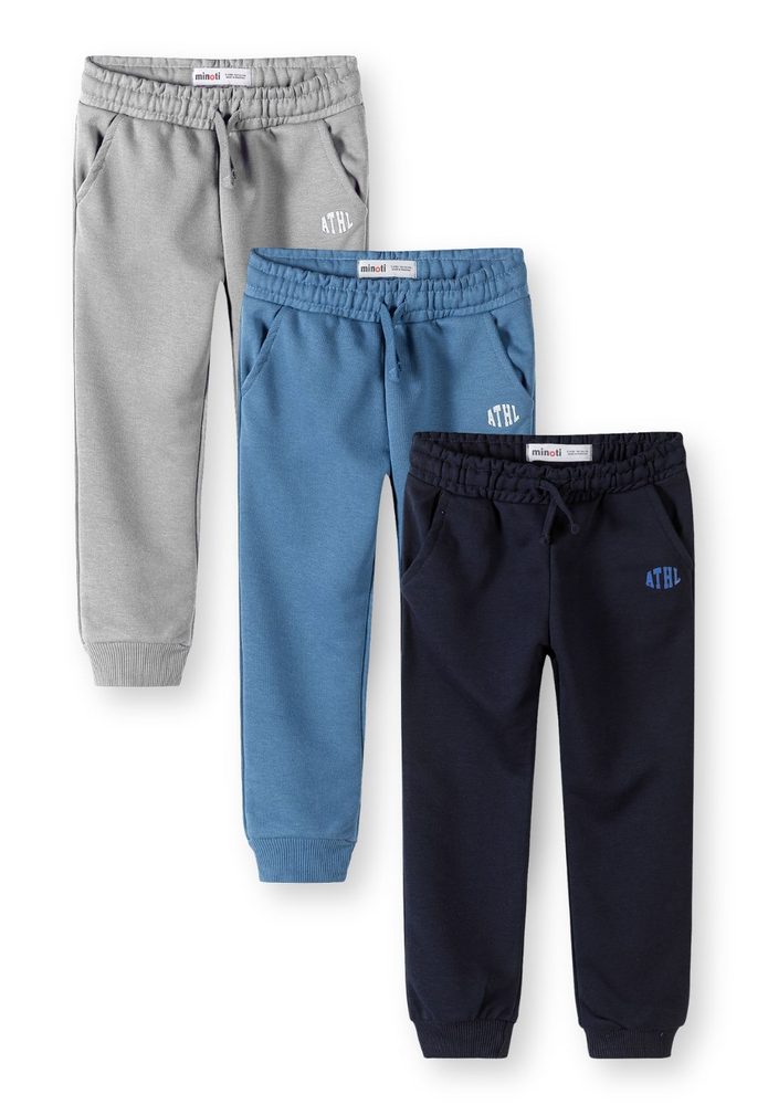 Tepláky chlapecké s elastickým pasem a stahovací šňůrkou 3pack Minoti 29FLEECE204 - 98/104 | 3/4let