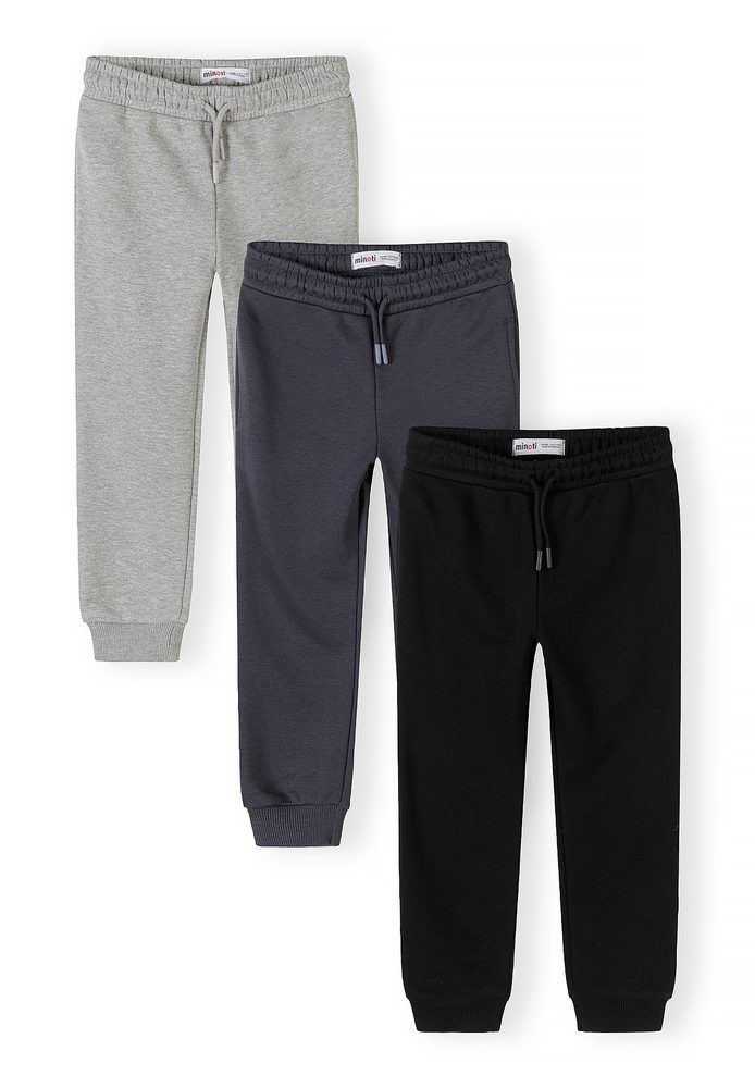 Tepláky slim-fit s elastickým pasem a stahovací šňůrkou 3pack Minoti 29FLEECE287 - 98/104 | 3/4let